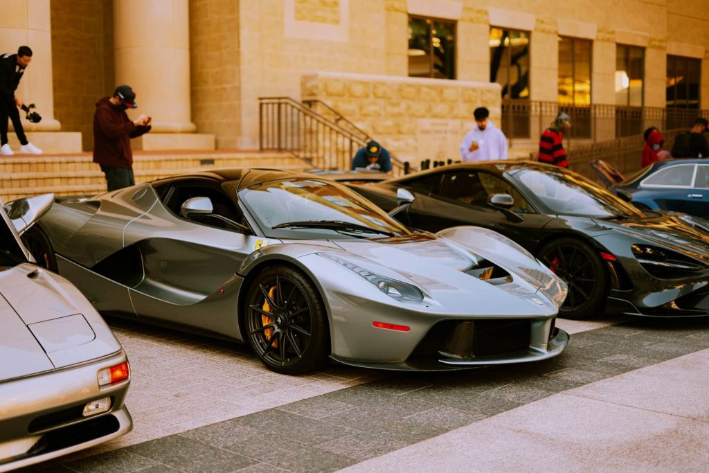 remaps surrey 1 silver ferrari laferrari parked outside